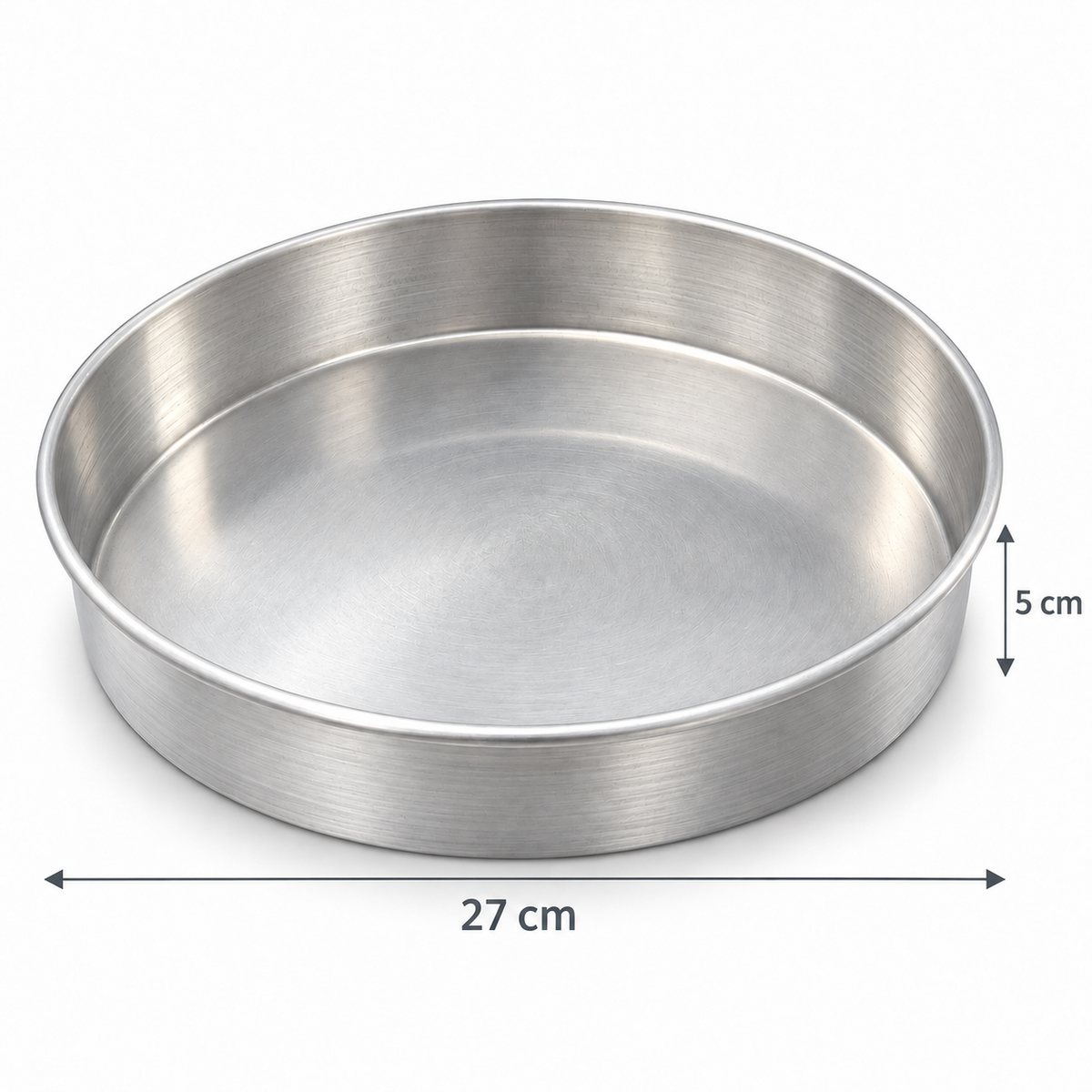 Round Aluminium Cake Tin – Fixed Base – 5 cm Deep