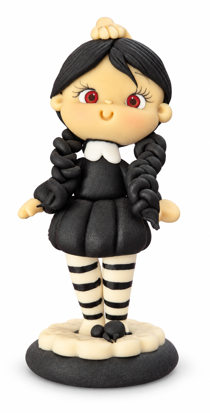 Handcrafted Wednesday Addams-Inspired Cake Topper