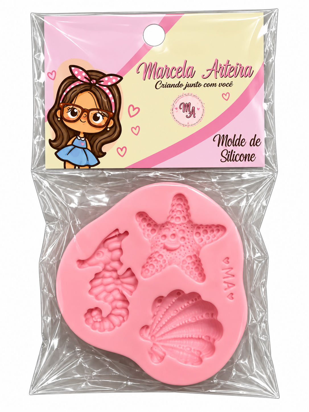 Marine Life Silicone Mould – Starfish, Seahorse & Seashell