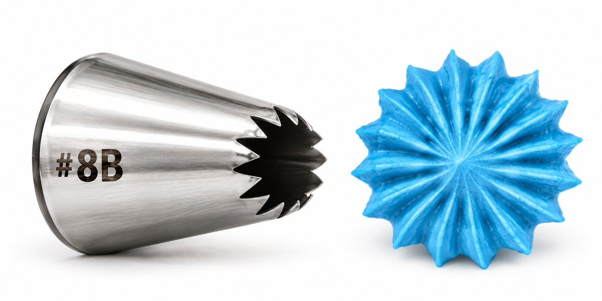 Cake Brasil Open Star Piping Nozzle #8B - Extra Large