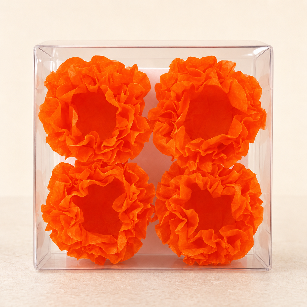 [color] Orange Mega Festas luxury flower sweet wrappers packaging