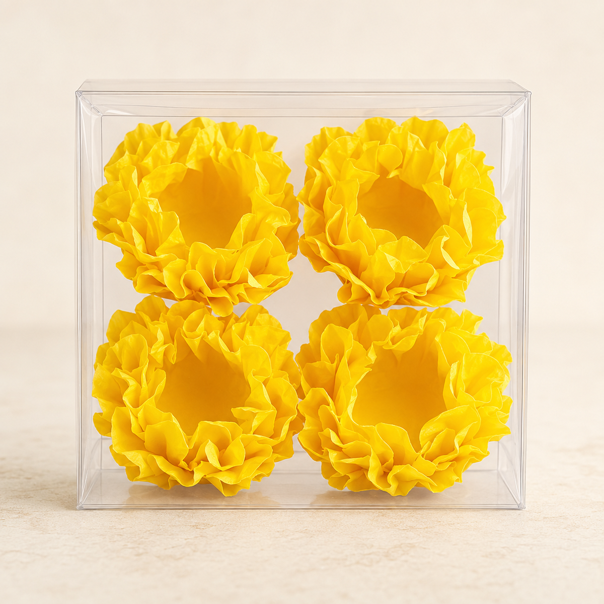 [color] Yellow Mega Festas luxury flower sweet wrappers packaging