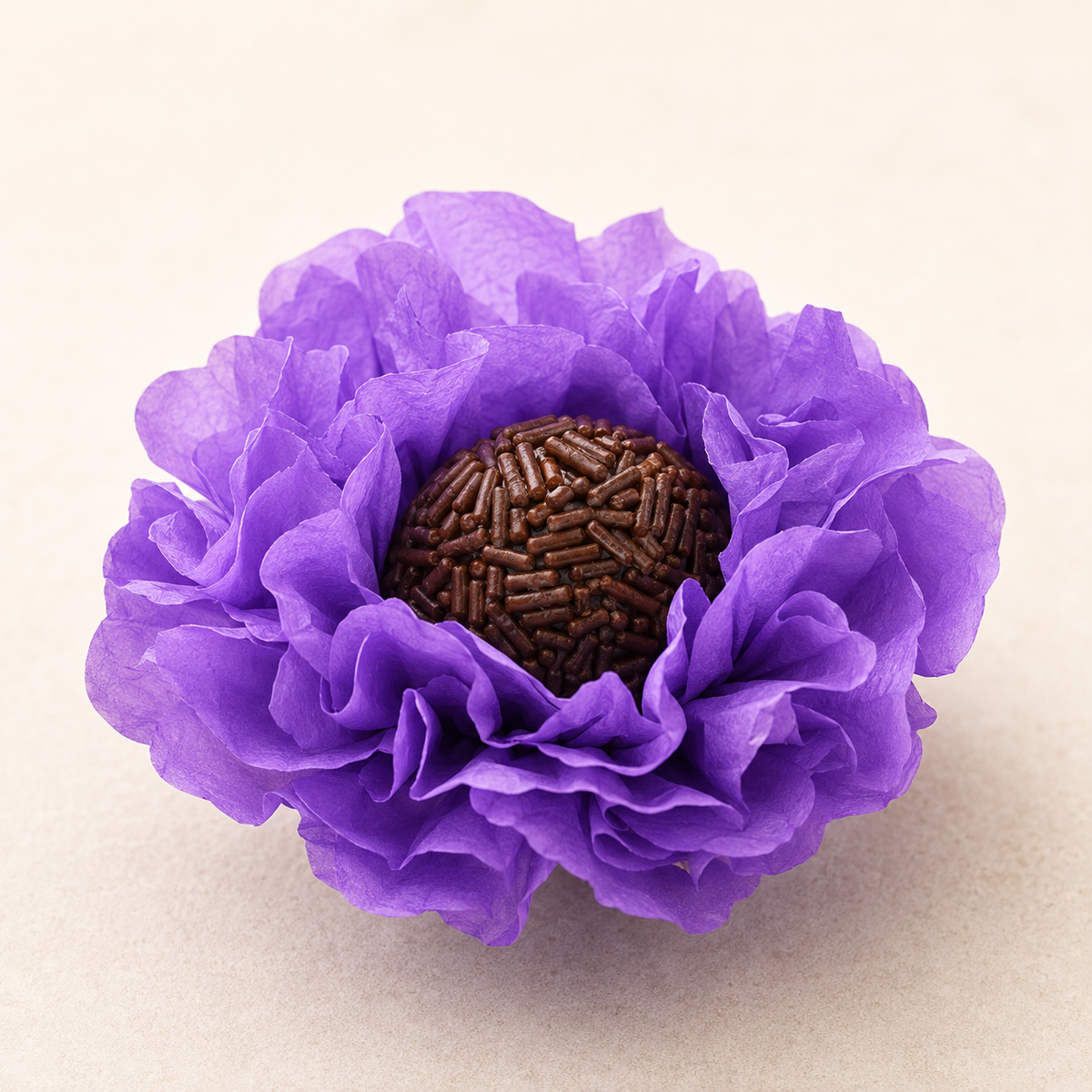 [color] Lilac Mega Festas luxury flower sweet wrapper with brigadeiro