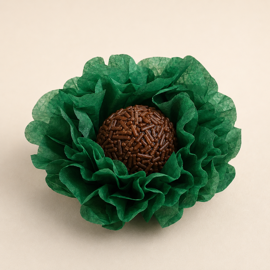 [color] Green Mega Festas luxury flower sweet wrapper with brigadeiro