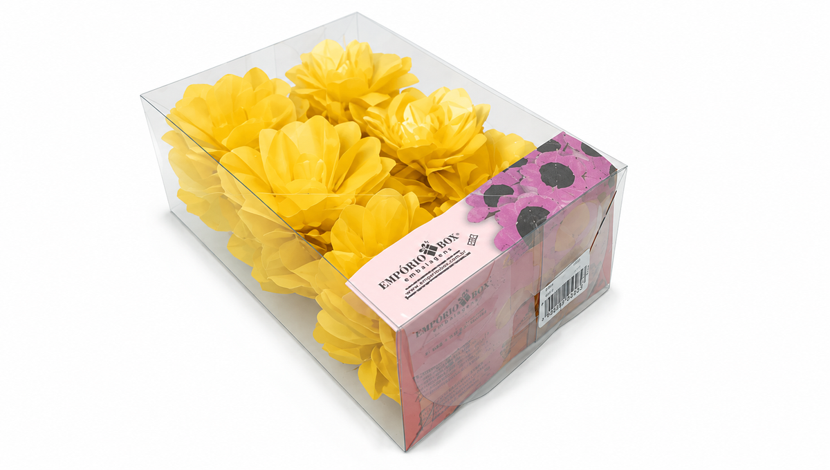 [color] Yellow Emporio Box luxury Lily flower sweet cases packaging – 30 pack
