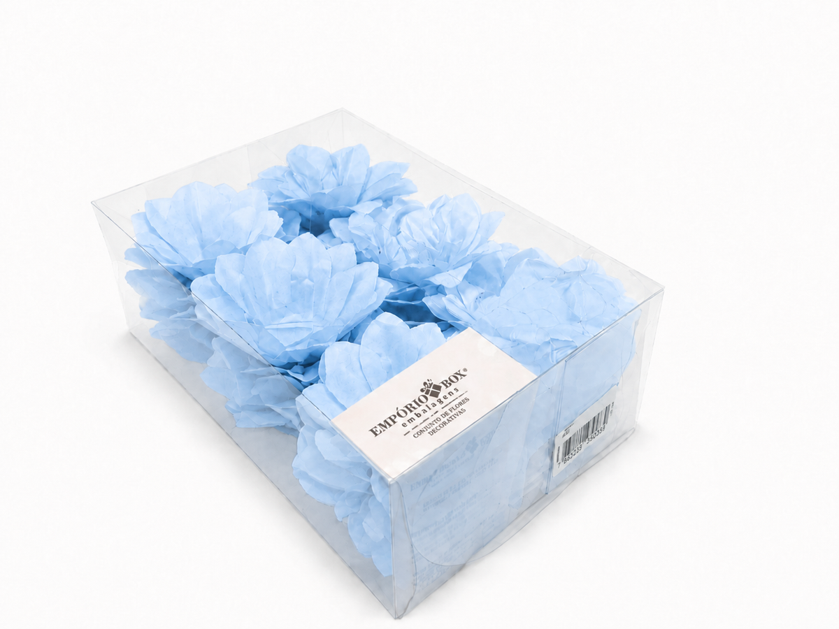 [color] Light Blue Emporio Box luxury Lily flower sweet cases packaging – 30 pack
