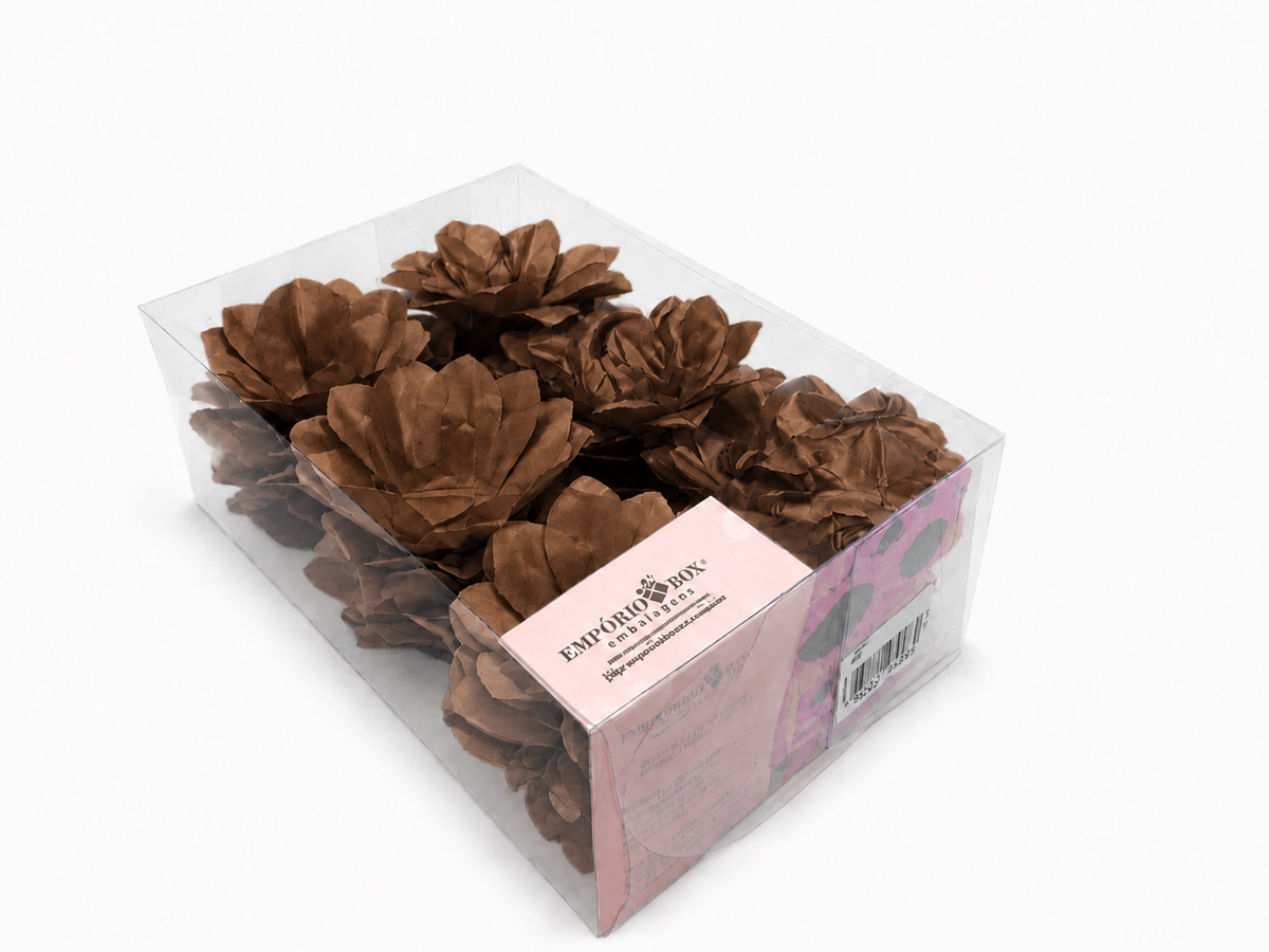 [color] Brown Emporio Box luxury Lily flower sweet cases packaging – 30 pack
