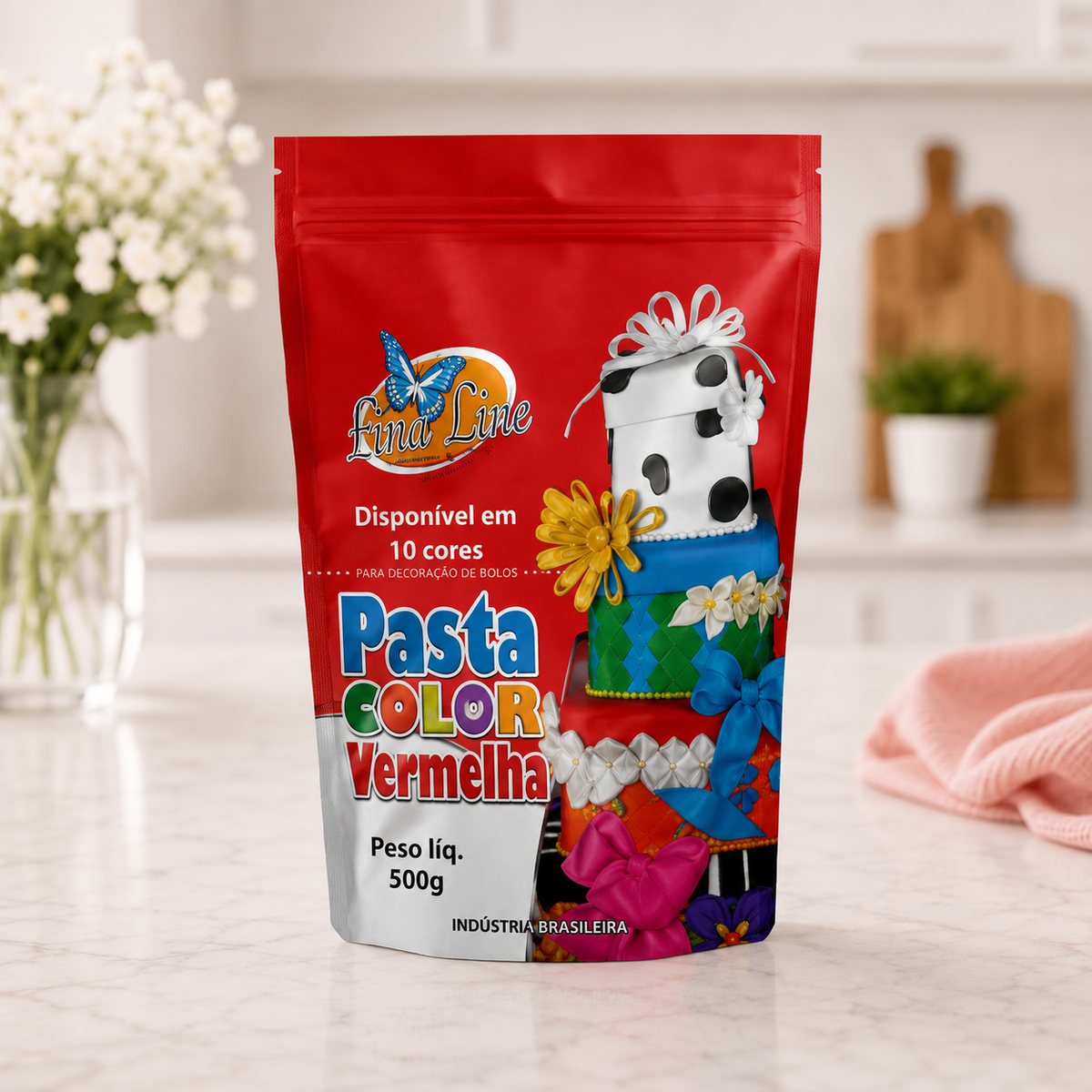 Fine Line Pasta Colour Red Sugar Paste 500g