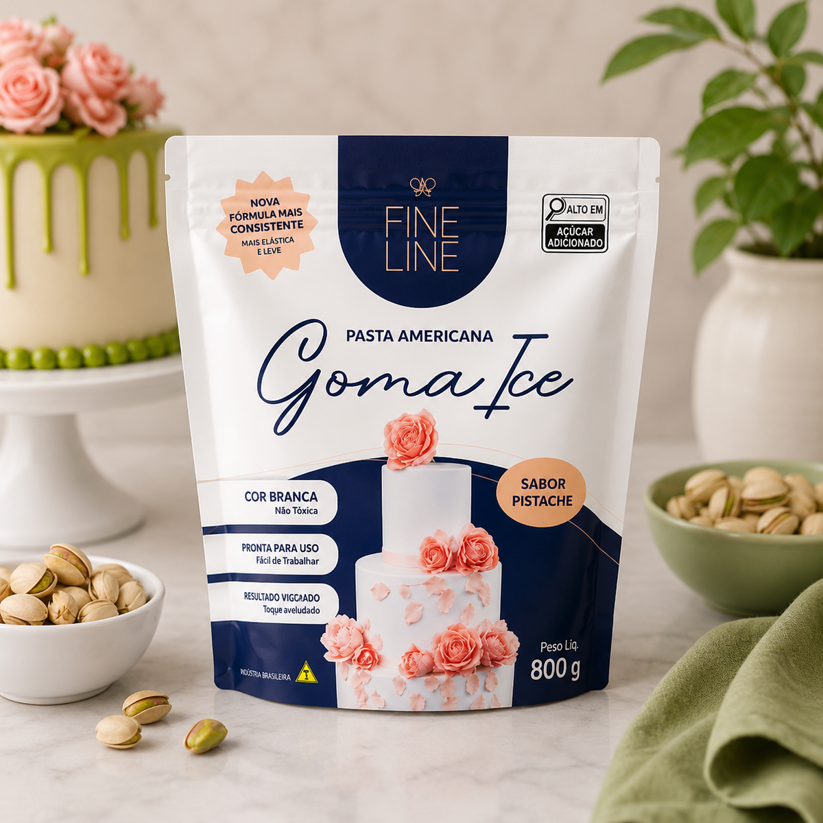 Fine Line Goma Ice Sugar Paste Pistachio 800g