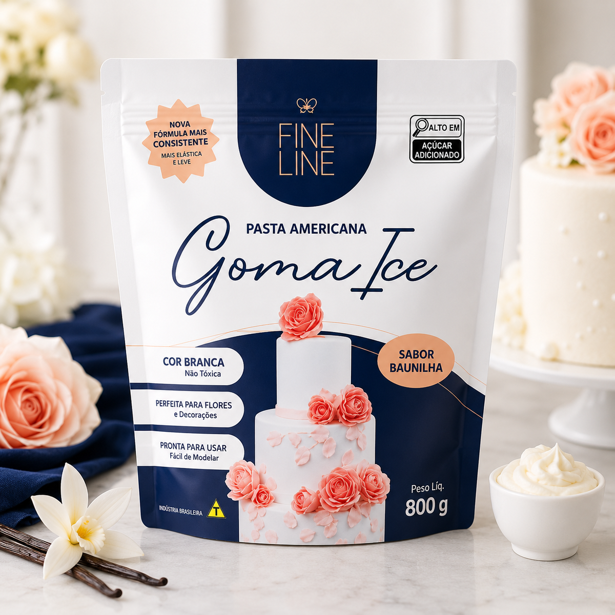 Fine Line Goma Ice Sugar Paste Vanilla 800g