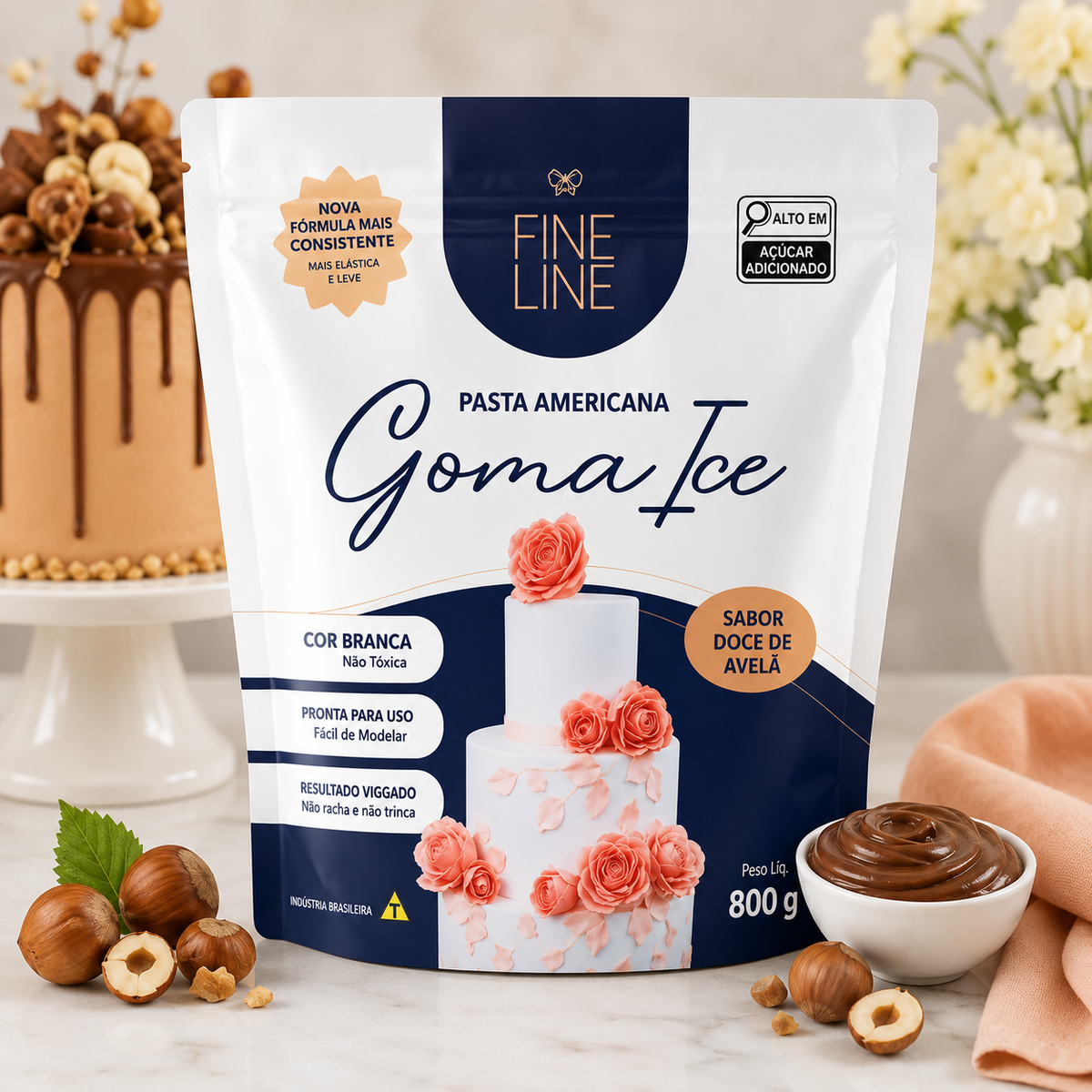 Fine Line Goma Ice Sugar Paste Sweet Hazelnut 800g
