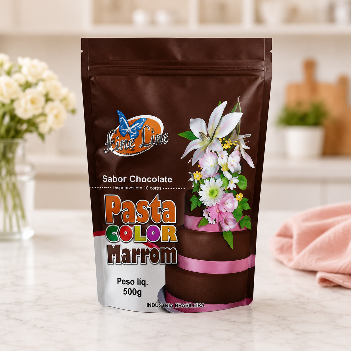 Fine Line Pasta Colour Chocolate Brown Sugar Paste 500g