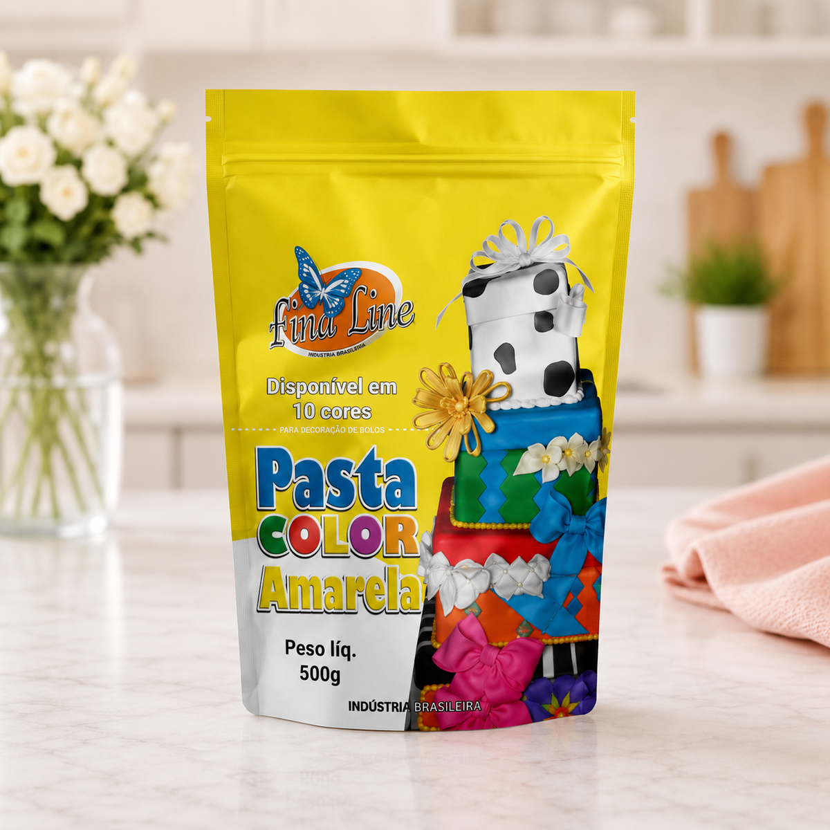 Fine Line Pasta Colour Yellow Sugar Paste 500g