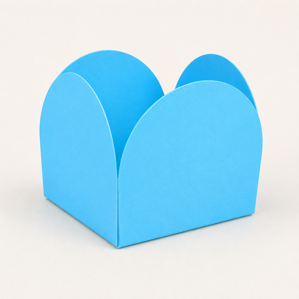 [color:light-blue] Light blue four-petal paper sweet cup
