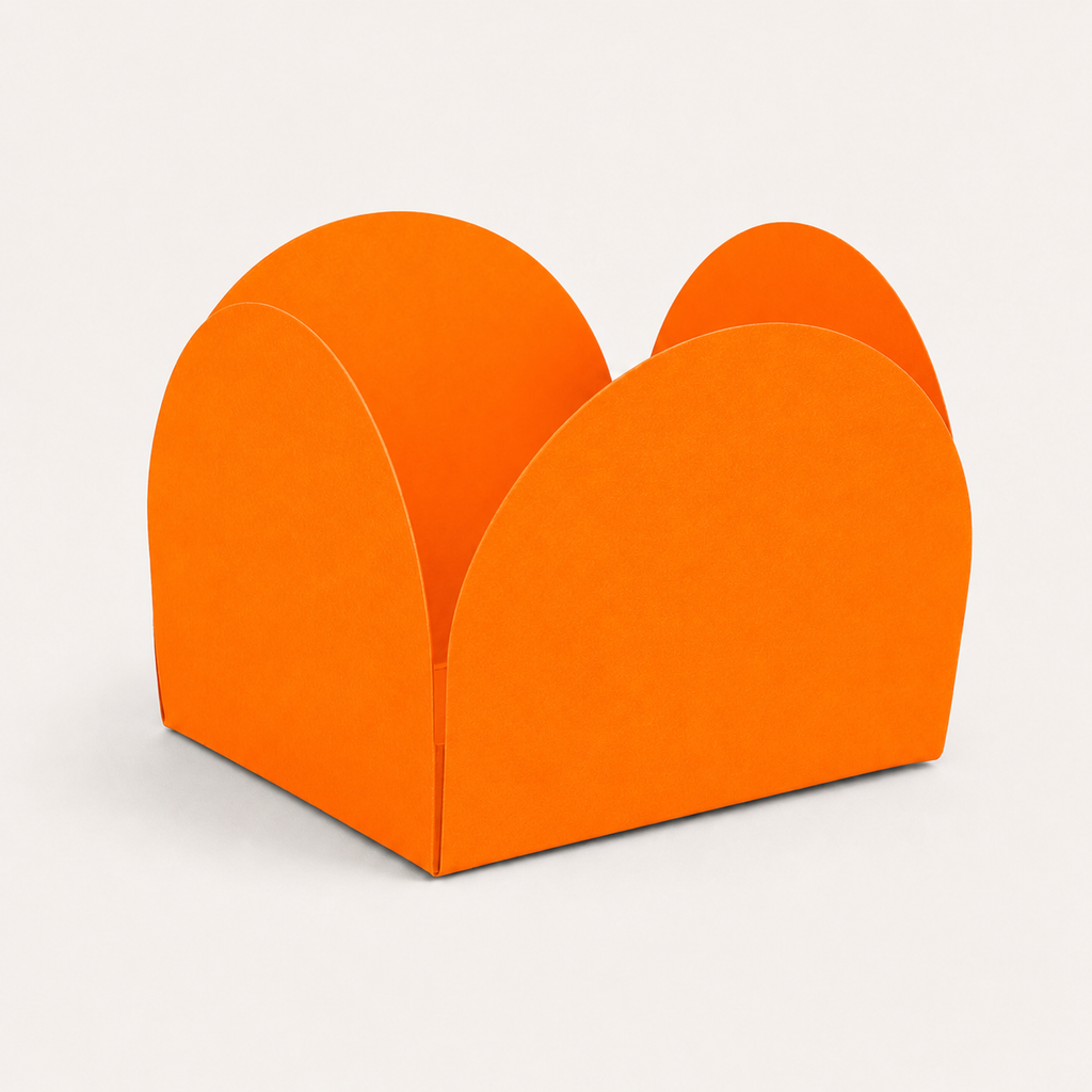 [color:orange] Orange four-petal paper sweet cup