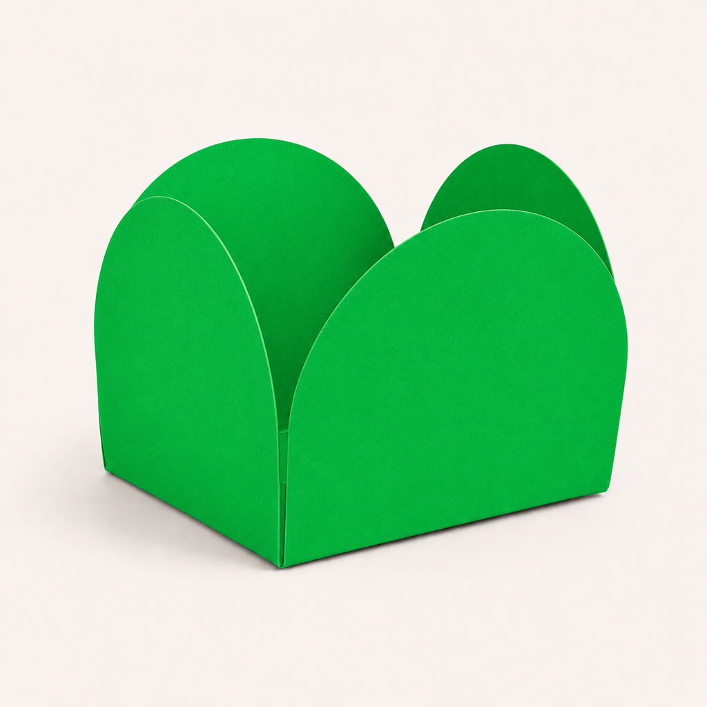 [color:green] Green four-petal paper sweet cup