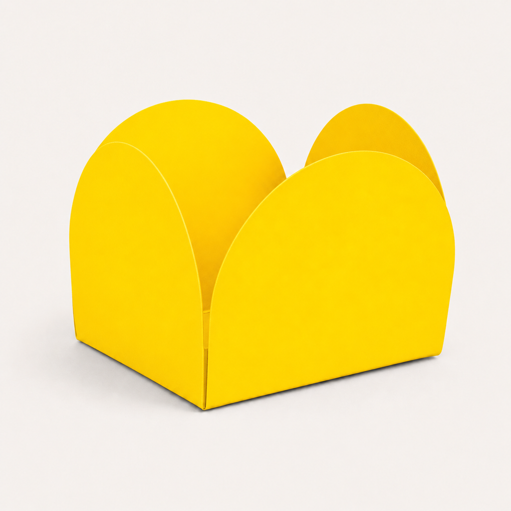 [color:yellow] Yellow four-petal paper sweet cup