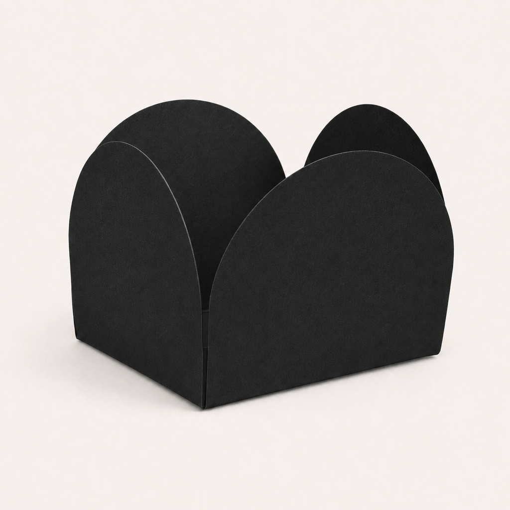 [color:black] Black four-petal paper sweet cup