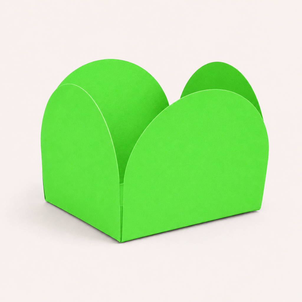 [color:lime-green] Lime green four-petal paper sweet cup