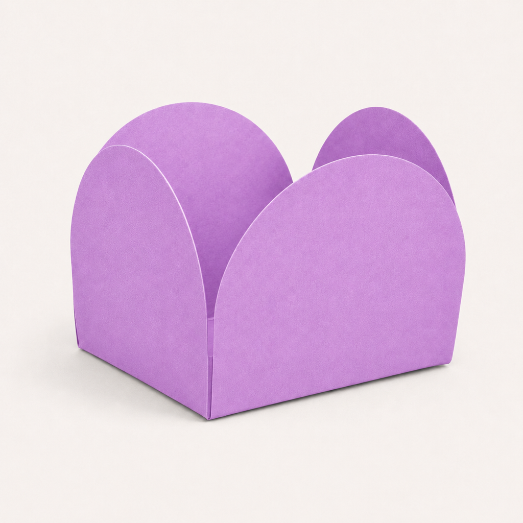 [color:lilac] Lilac four-petal paper sweet cup
