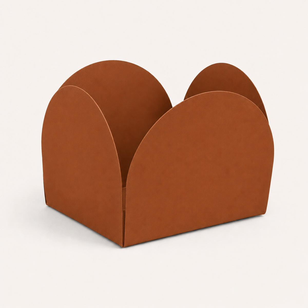 [color:brown] Brown four-petal paper sweet cup