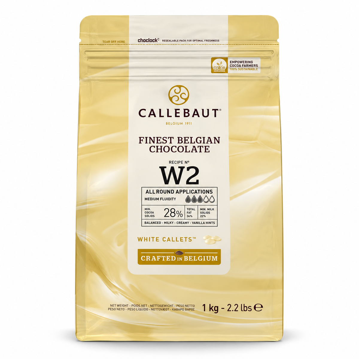 Callebaut W2 White Chocolate Callets 28%