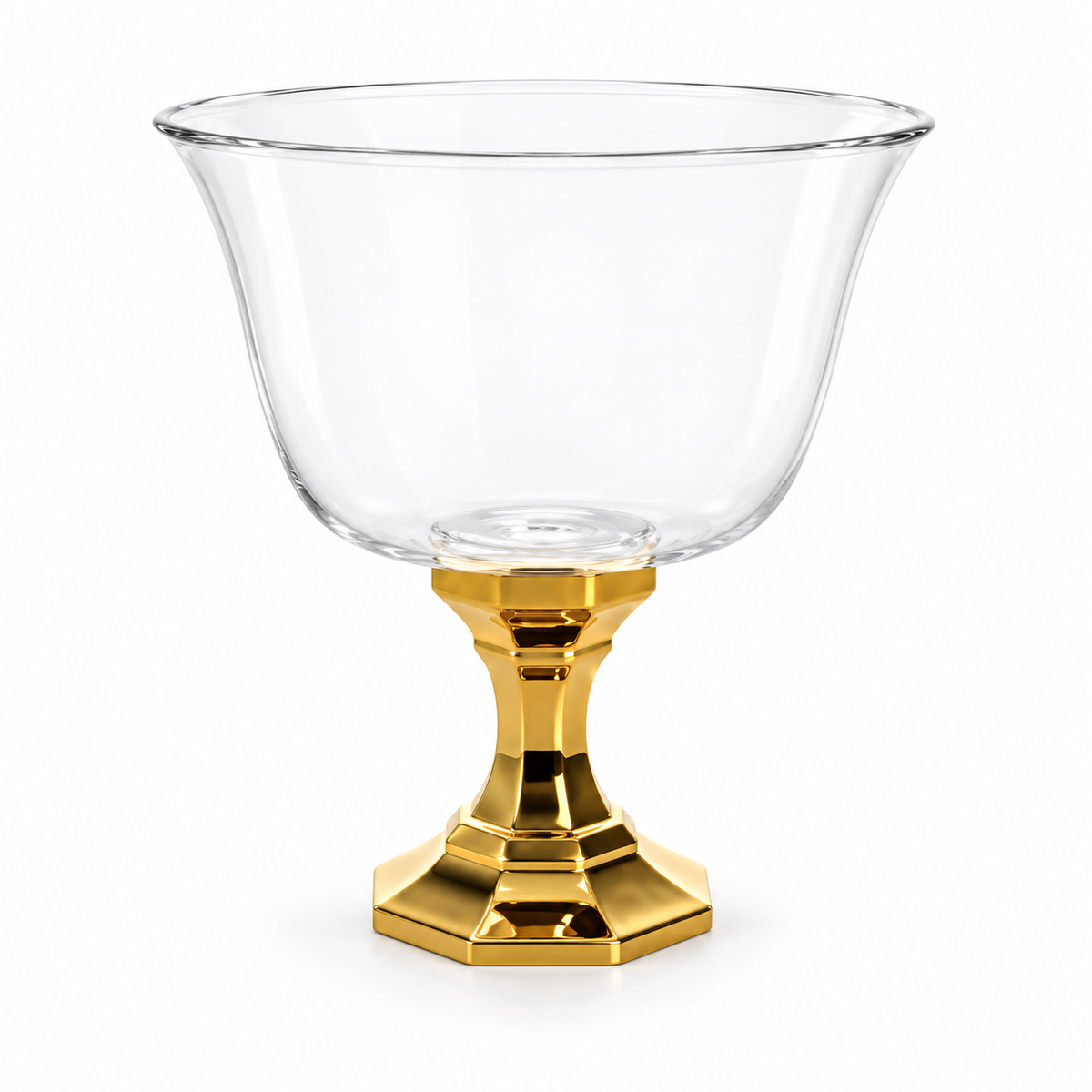 Gold Chrome Pedestal Dessert Bowl – 1.25 L