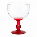 Translucent Cut-Effect Goblet with Red Base