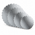 Silver Scalloped Cake Board – PET-Coated Card