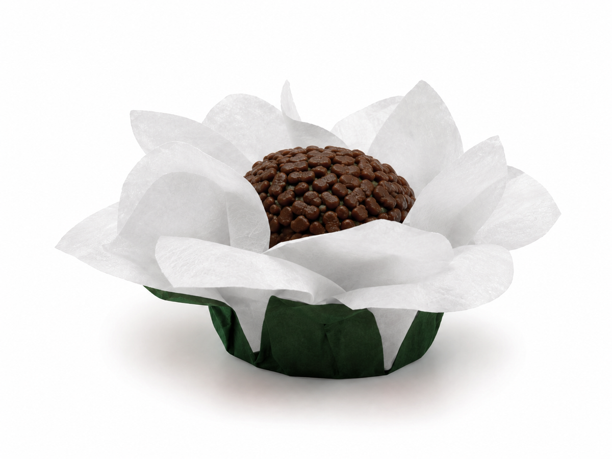 [color] White Emporio Box luxury Lily flower sweet case with brigadeiro
