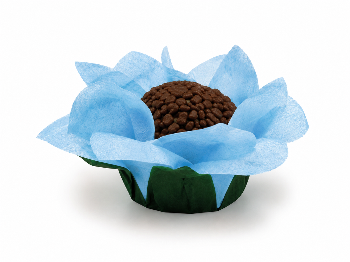 [color] Light Blue Emporio Box luxury Lily flower sweet case with brigadeiro

