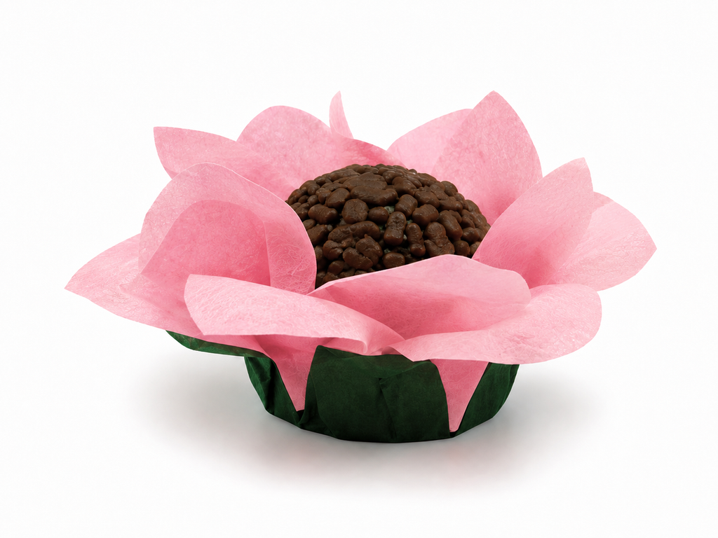 [color] Light Pink Emporio Box luxury Lily flower sweet case with brigadeiro