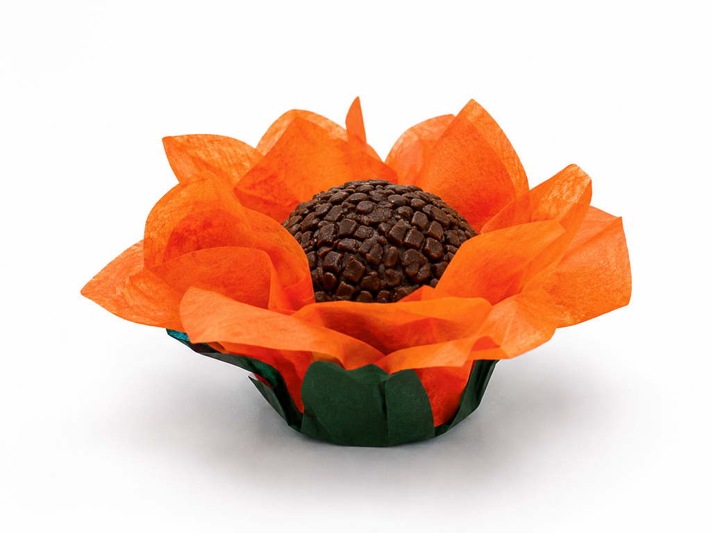 [color] Orange Emporio Box luxury Lily flower sweet case with brigadeiro
