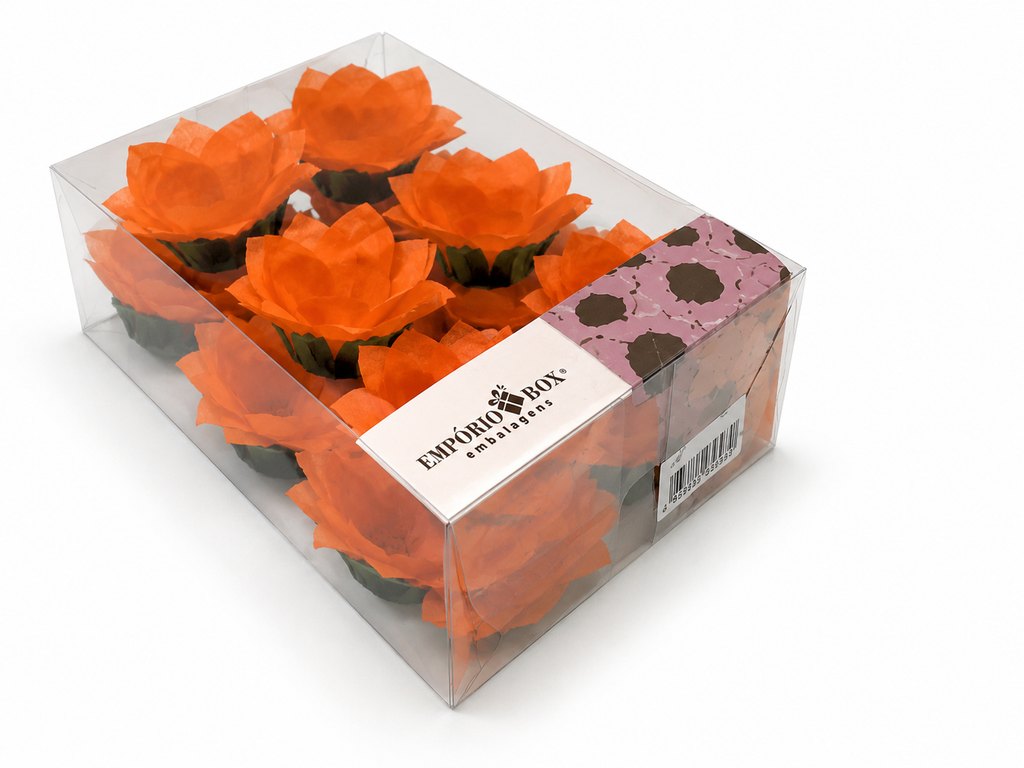 [color] Orange Emporio Box luxury Lily flower sweet cases packaging – 30 pack
