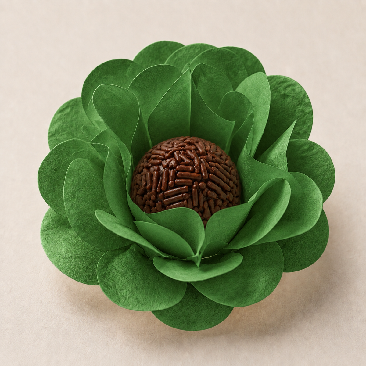 [color] Green luxury flower sweet wrapper with brigadeiro