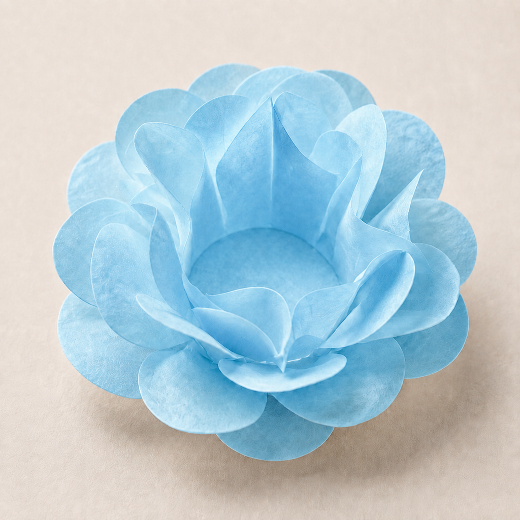 [color] Light Blue empty luxury flower sweet wrapper