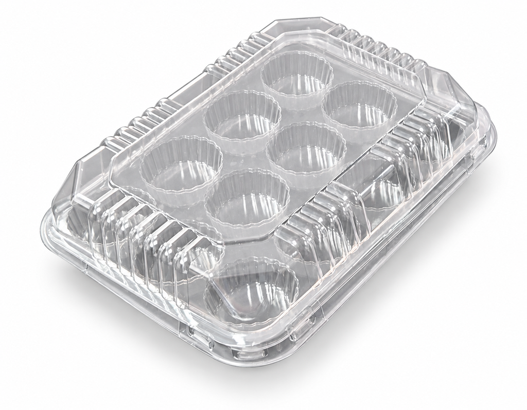 Clear 12-Cavity Sweet Container with Hinged Lid