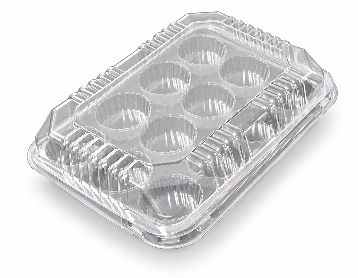 Clear 12-Cavity Sweet Container with Hinged Lid