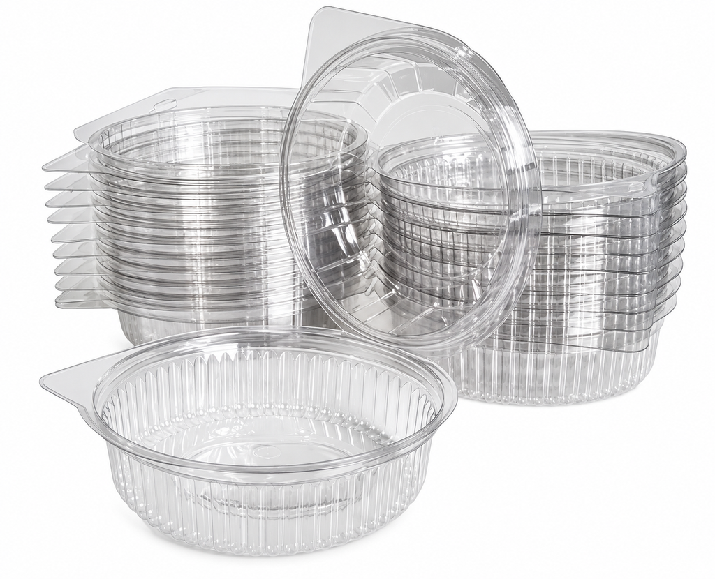 Clear Round Hinged Dessert Container – 350ml