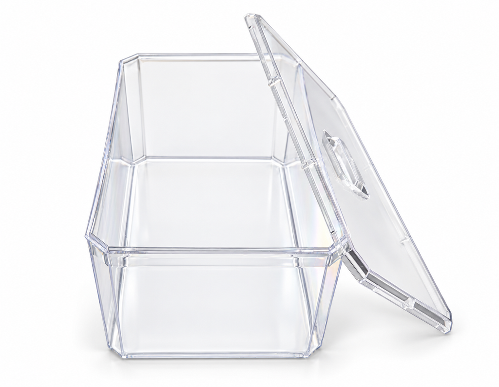 Clear Rectangular Dessert Container with Lid – 20 × 11 × 7 cm
