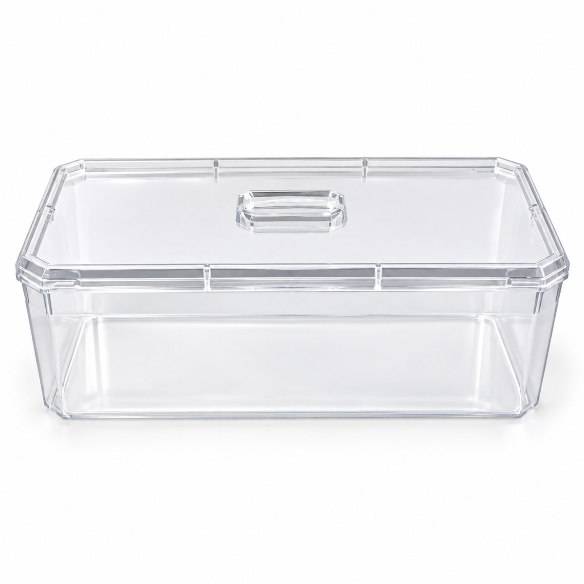 Clear Rectangular Dessert Container with Lid – 20 × 11 × 7 cm