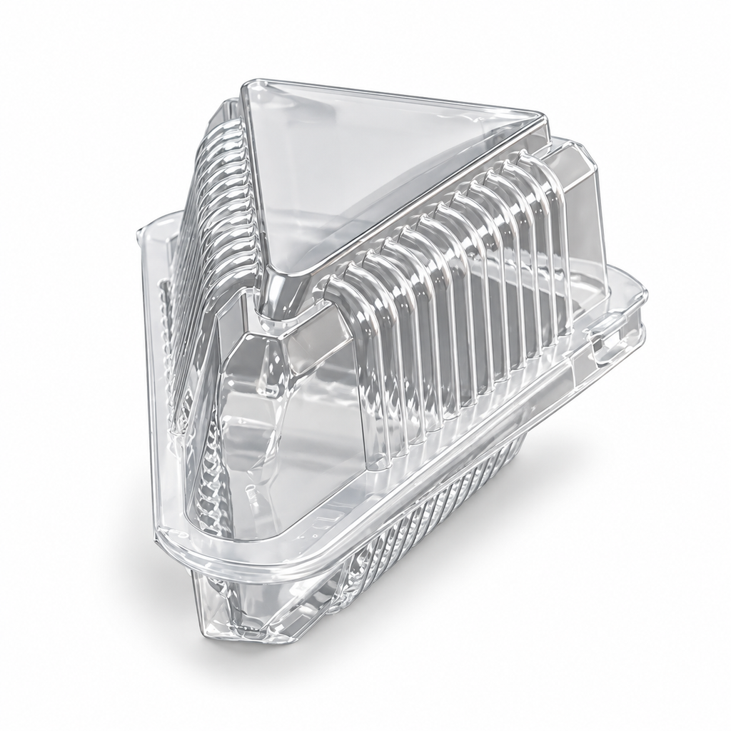 Clear Triangular Cake Slice Container – 11.5 × 7.5 × 5cm
