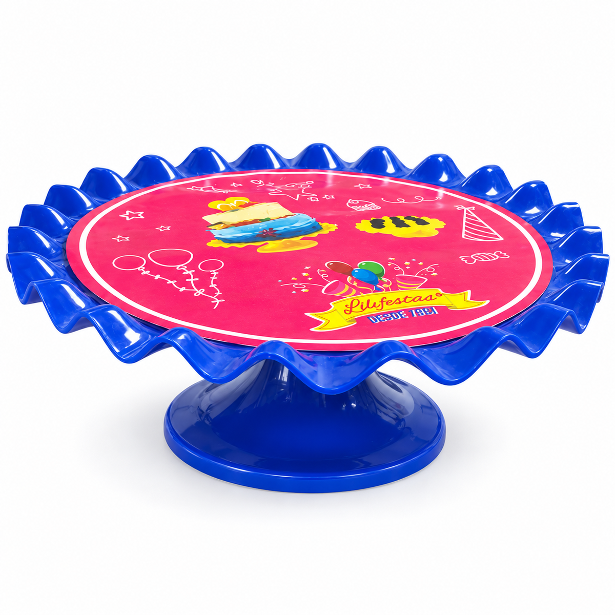 Round Wavy Edge Cake Stand – Various Colours