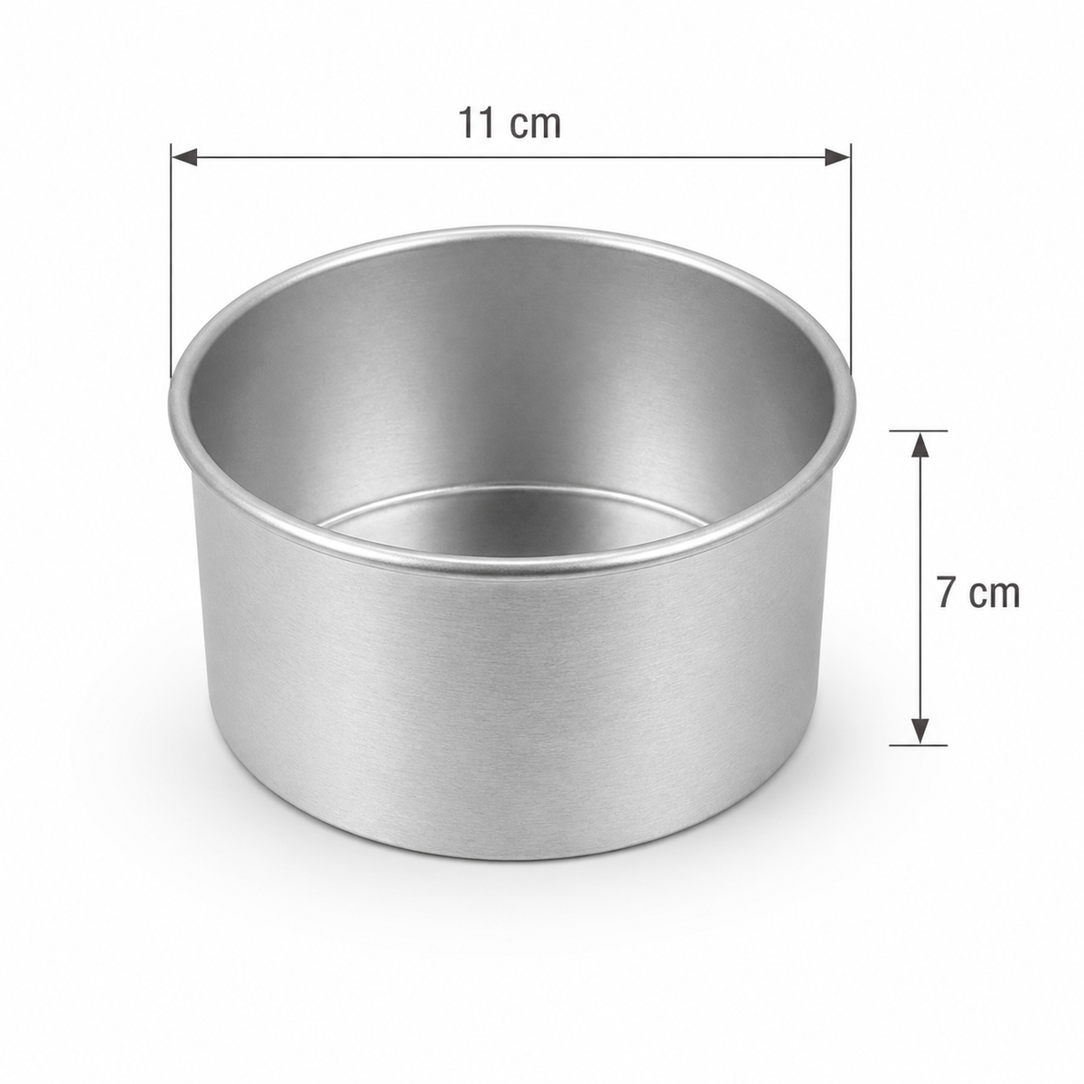Professional Round Aluminium Cake Tin – Fixed Base – 7 cm Deep
