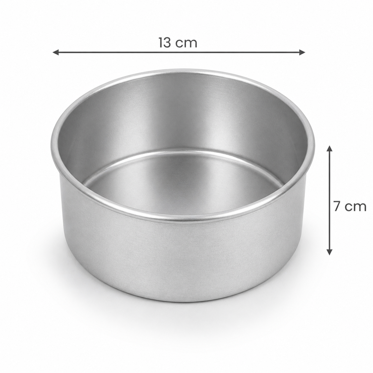 Professional Round Aluminium Cake Tin – Fixed Base – 7 cm Deep