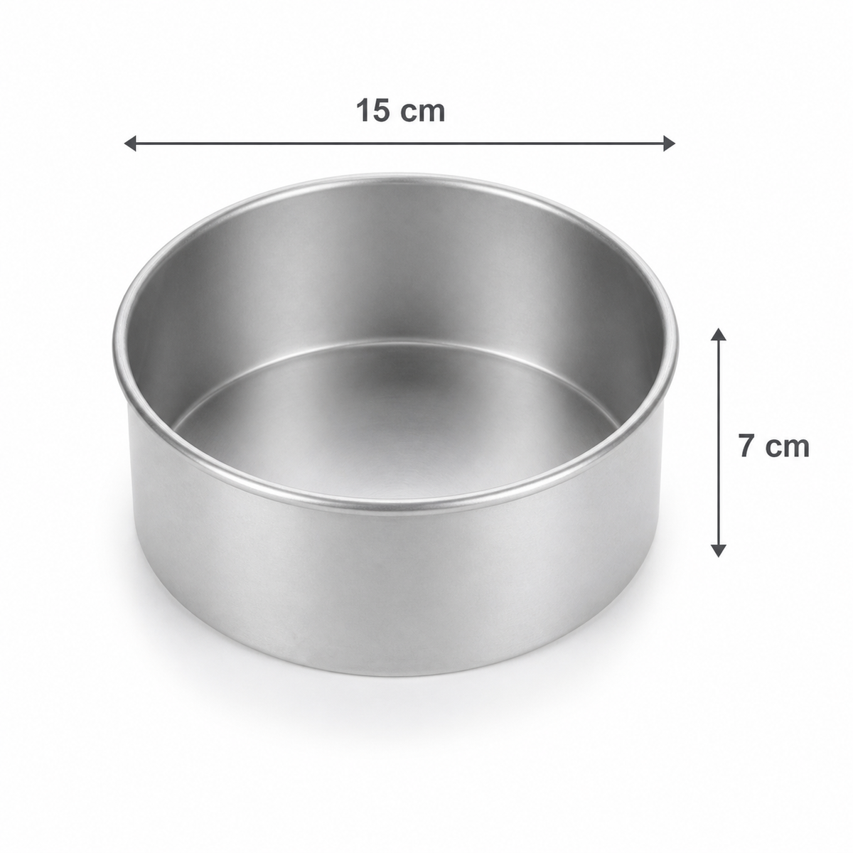 Professional Round Aluminium Cake Tin – Fixed Base – 7 cm Deep