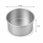 Professional Round Aluminium Cake Tin – Fixed Base – 7 cm Deep