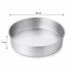 Professional Round Aluminium Cake Tin – Fixed Base – 7 cm Deep