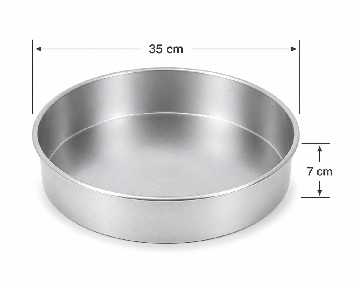 Professional Round Aluminium Cake Tin – Fixed Base – 7 cm Deep
