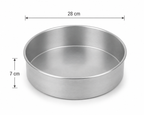 Professional Round Aluminium Cake Tin – Fixed Base – 7 cm Deep